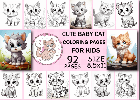 92 Cute Baby Cat Coloring Pages for Kids