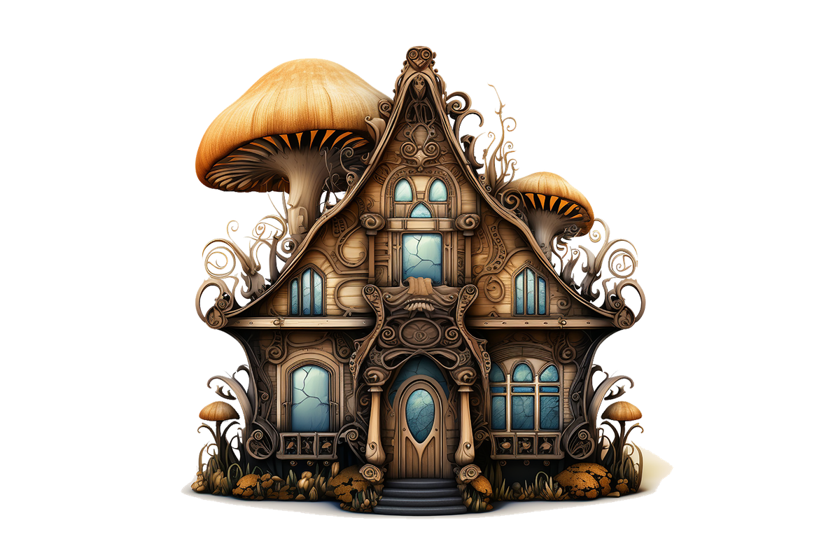 Magic House. Sublimation Illustration