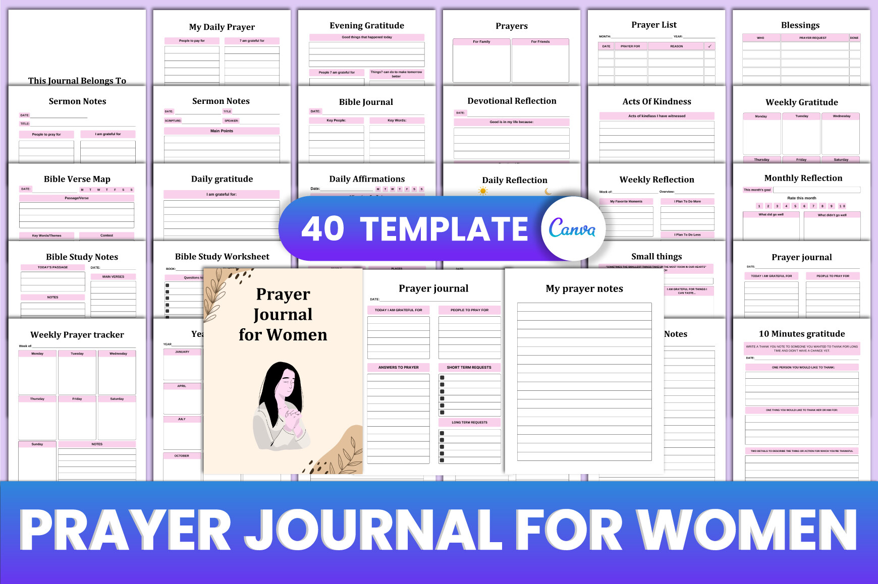 Prayer Journal for Women Canva Interior Graphic by munjixpro · Creative ...
