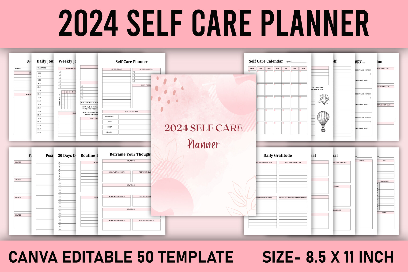 2024 Self Care Planner Canva Template Graphic by KDP GALLERY · Creative ...