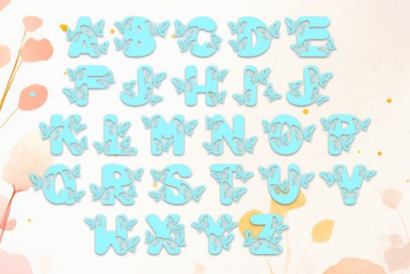 Butterfly Dream Font PNG with transparent background - Preview 1
