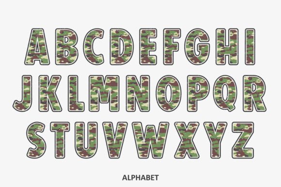 Camouflage Font - Preview 1