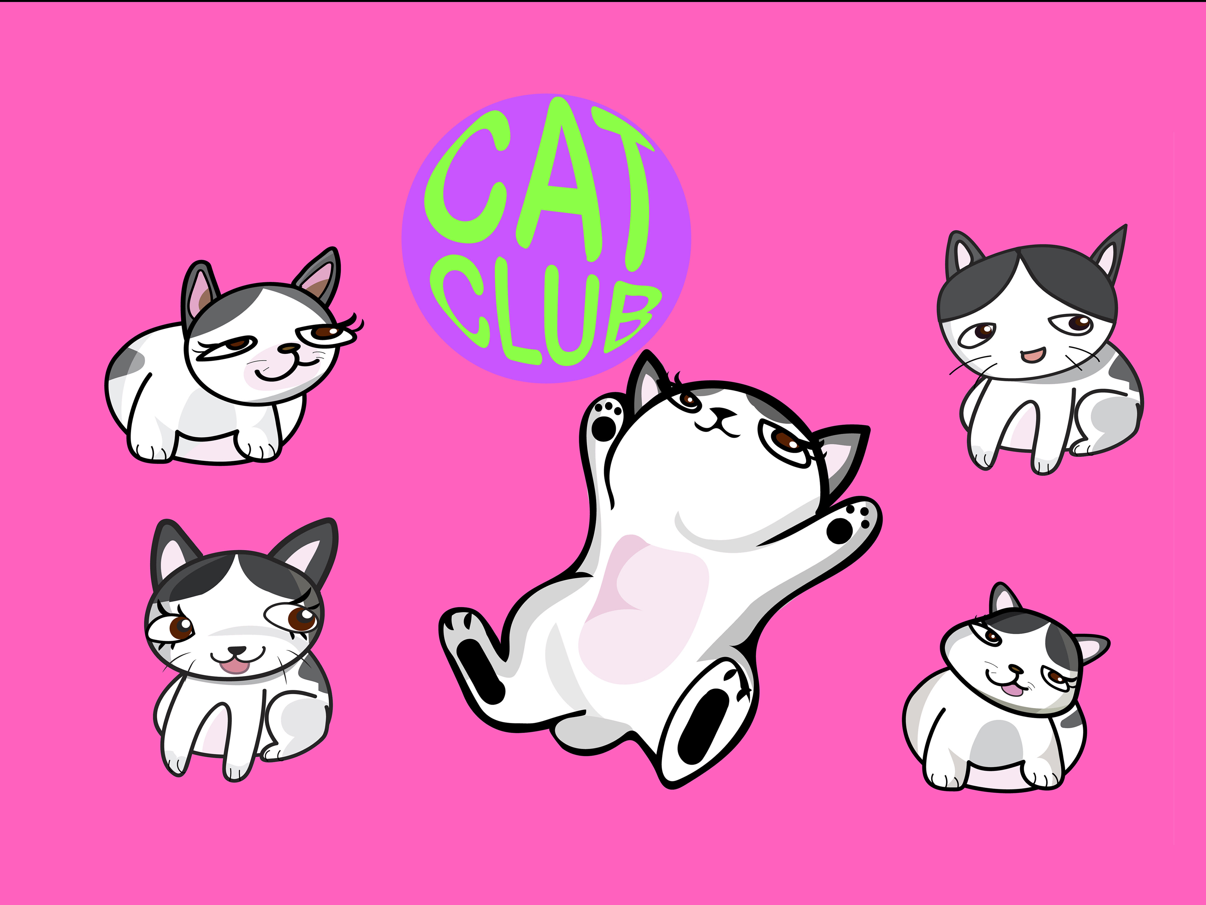 Cool Cat Club Graphic by papa papong · Creative Fabrica