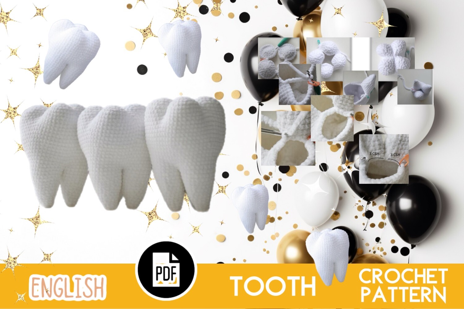 Crochet TOOTH / Tooth Fairy Day / Toy