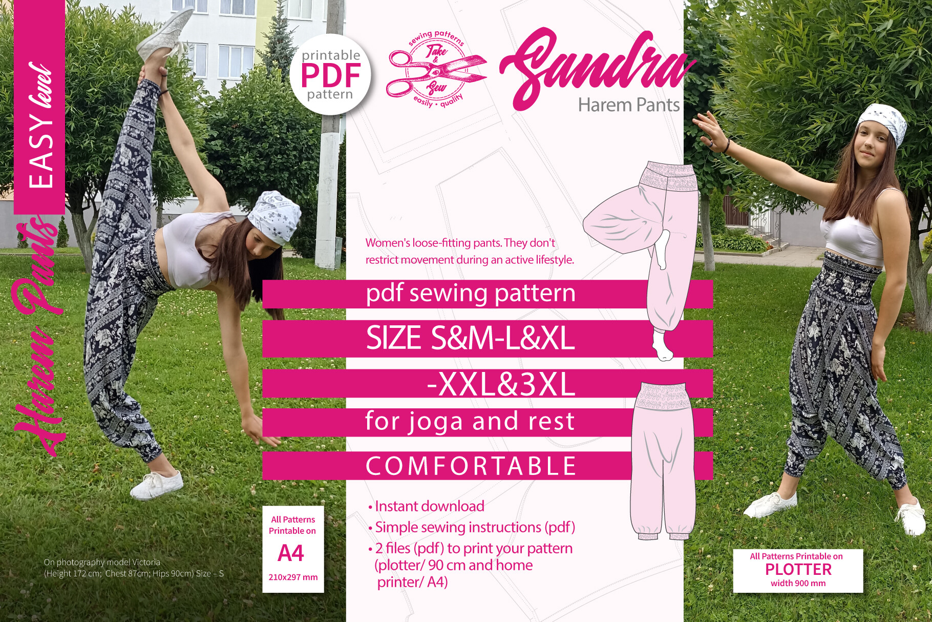 Harem Pants Sewing Pattern Sandra