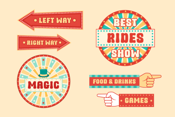 Retro Circus Font PNG with transparent background - Preview 2