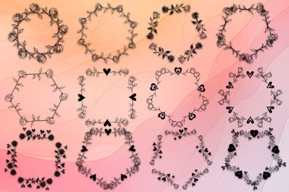 Rose Frame Font PNG with transparent background - Preview 1