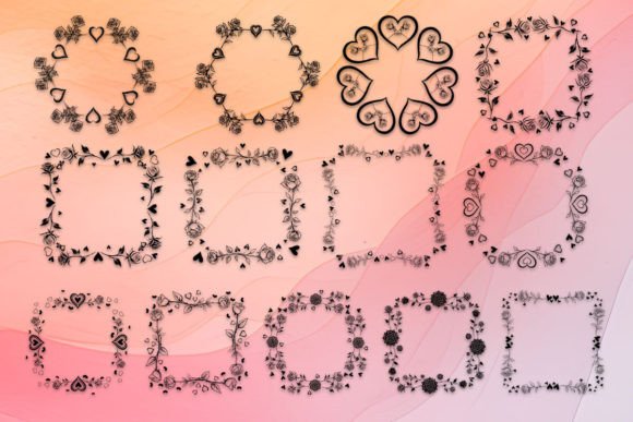 Rose Frame Font PNG with transparent background - Preview 2