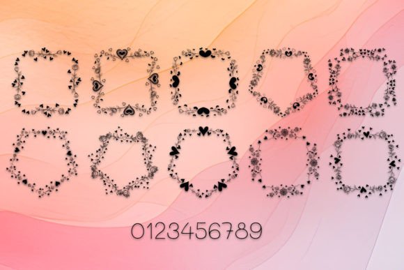 Rose Frame Font PNG with transparent background - Preview 3