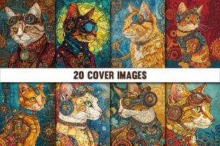 Steampunk Cat Coloring Pages 4 Graphic by BW vector · Creative Fabrica