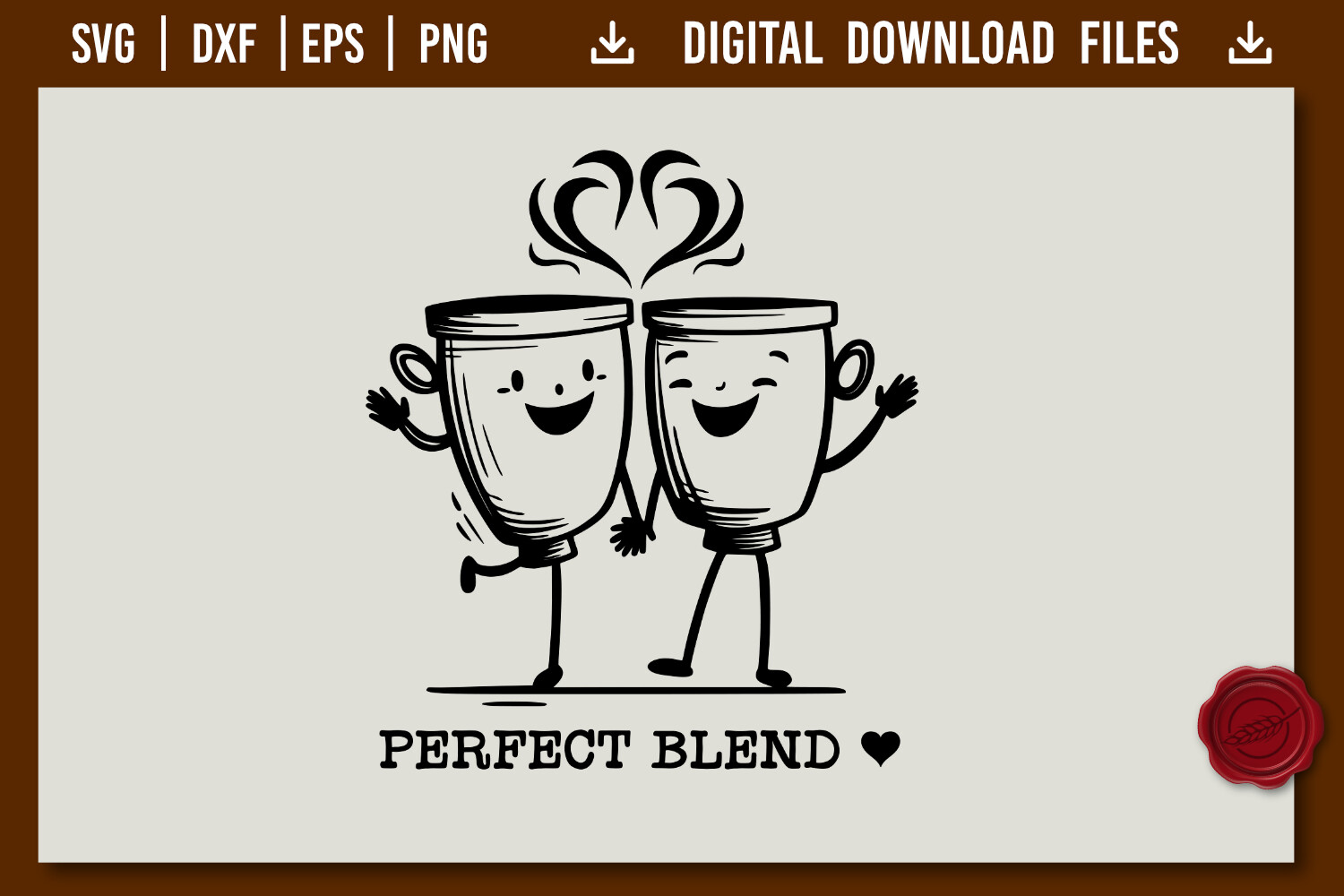 Two Cups of Coffee, Perfect Blend, Love Graphic by Boertiek · Creative ...
