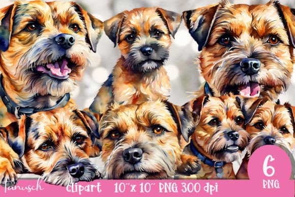 watercolor border terrier clipart png sublimation mug memorial gift