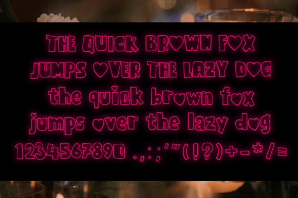 Bold Heart Outline Font PNG with transparent background - Preview 3