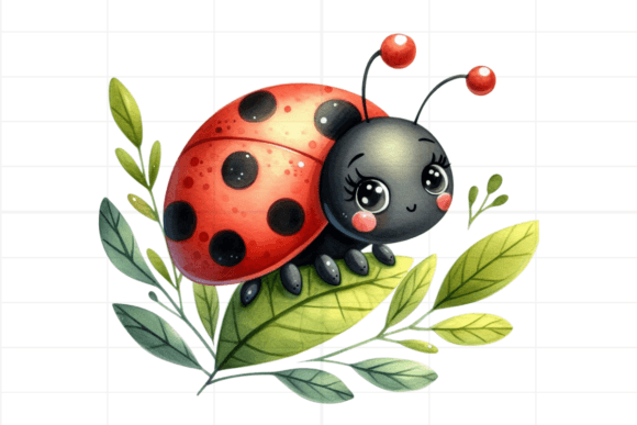 Watercolor Ladybug Clipart