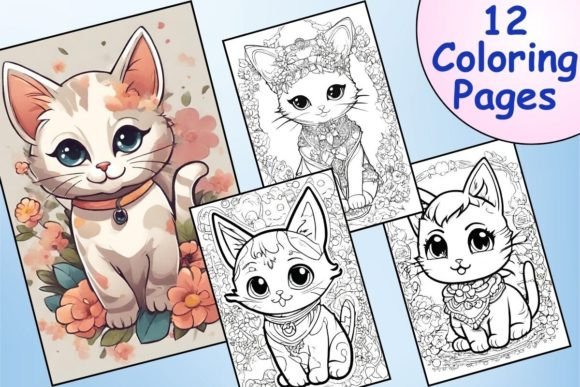 12 Adorable Cat Coloring Pages for Kids