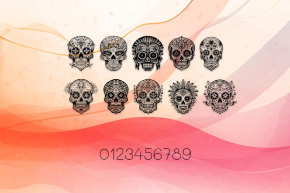 Aztec Tribal Sugar Skull Font - Preview 3