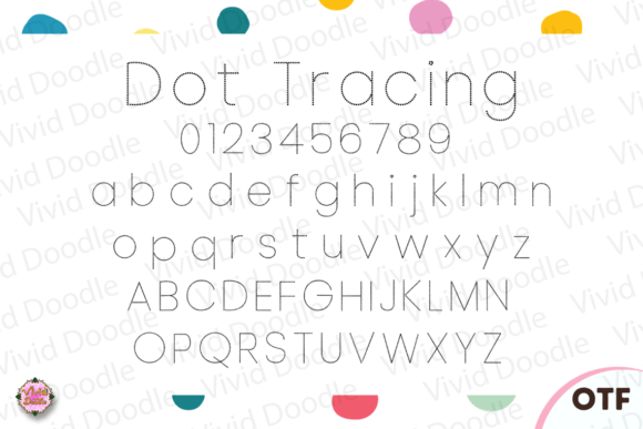 Dot Tracing Font PNG with transparent background - Preview 1