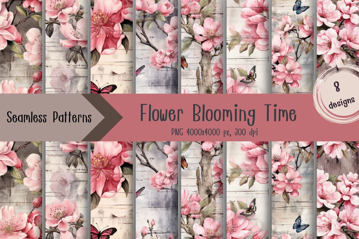 Flower Blooming Time Seamless Pattern Graphic by PannArtz Design ...