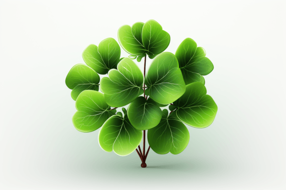 Green Leaf Isolated on White Background. Graphic AI Illustrations By saydurf