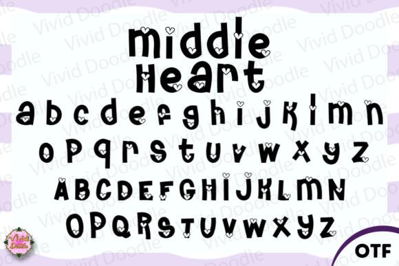 Middle Heart Font PNG with transparent background - Preview 1