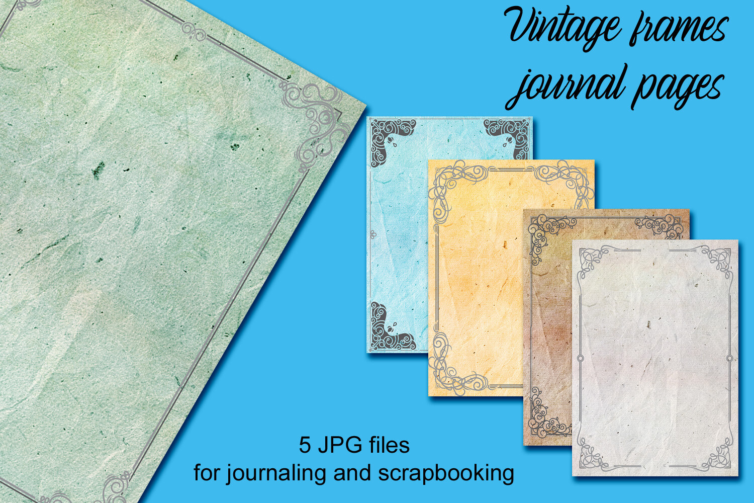Vintage Frames Journal Pages Graphic by Andrea Kostelic · Creative Fabrica