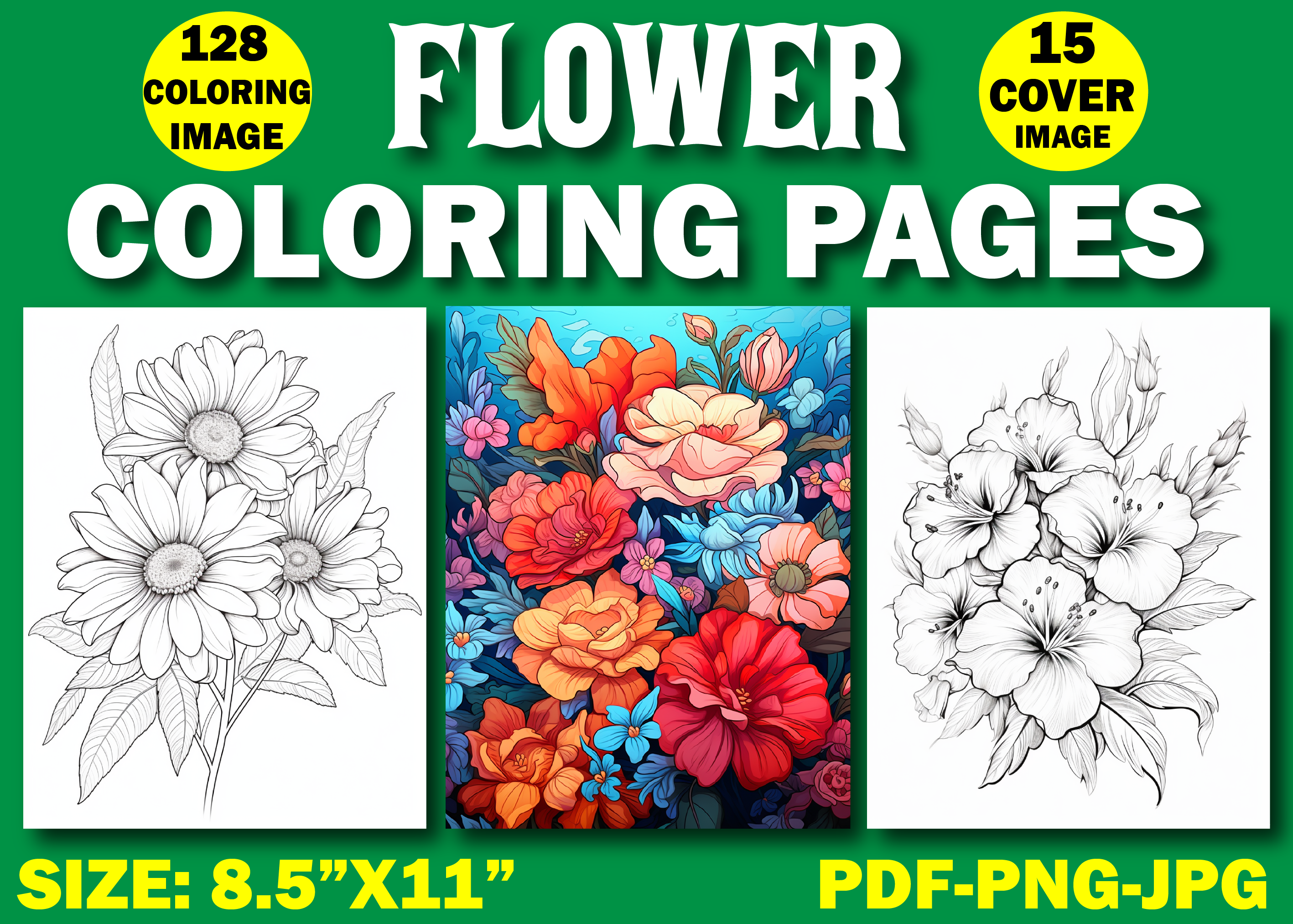 100+ Flower Coloring Pages for Adults