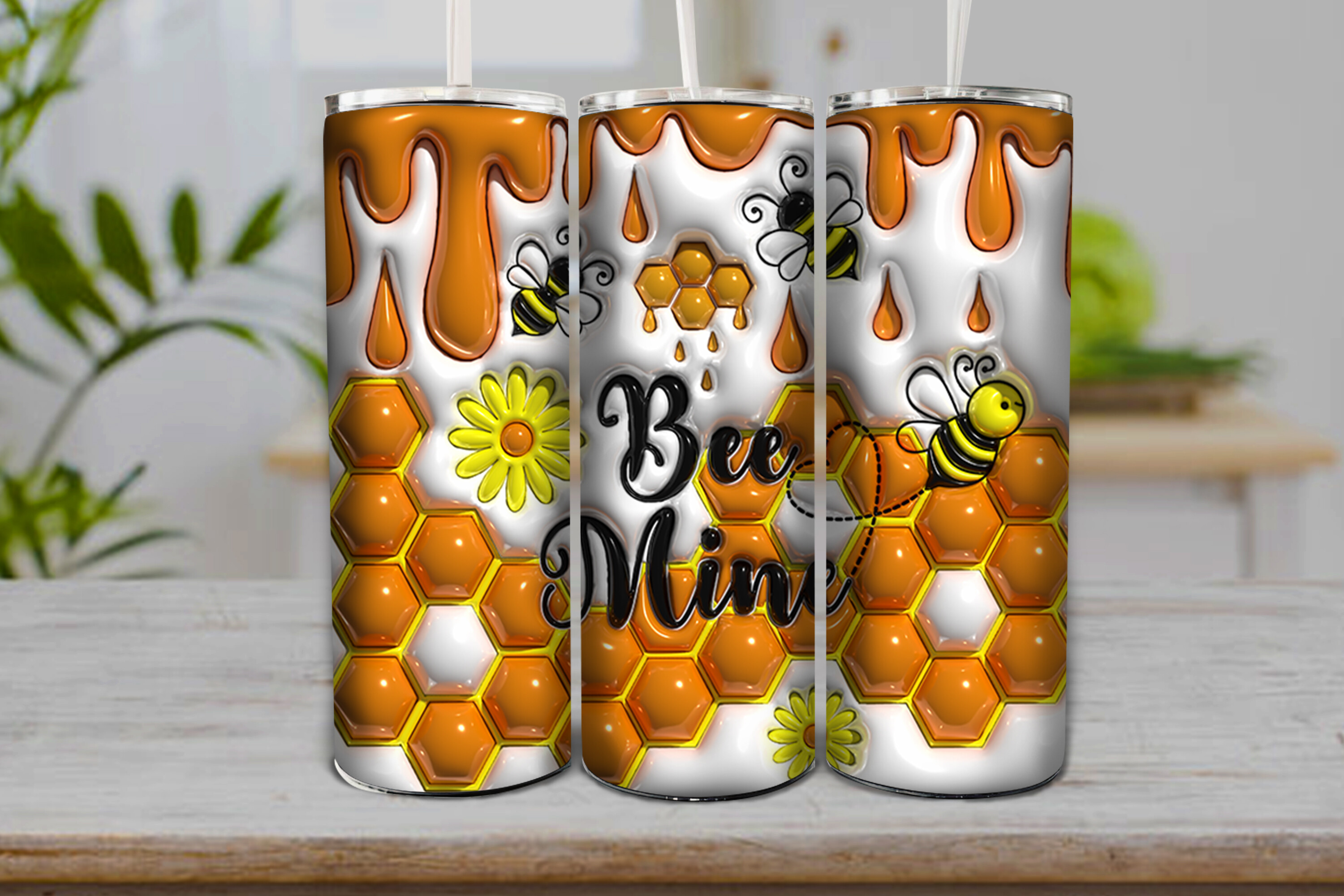 3d Inflated Bee Mine Tumbler Wrap 20oz Graphic by pronobr100 · Creative ...
