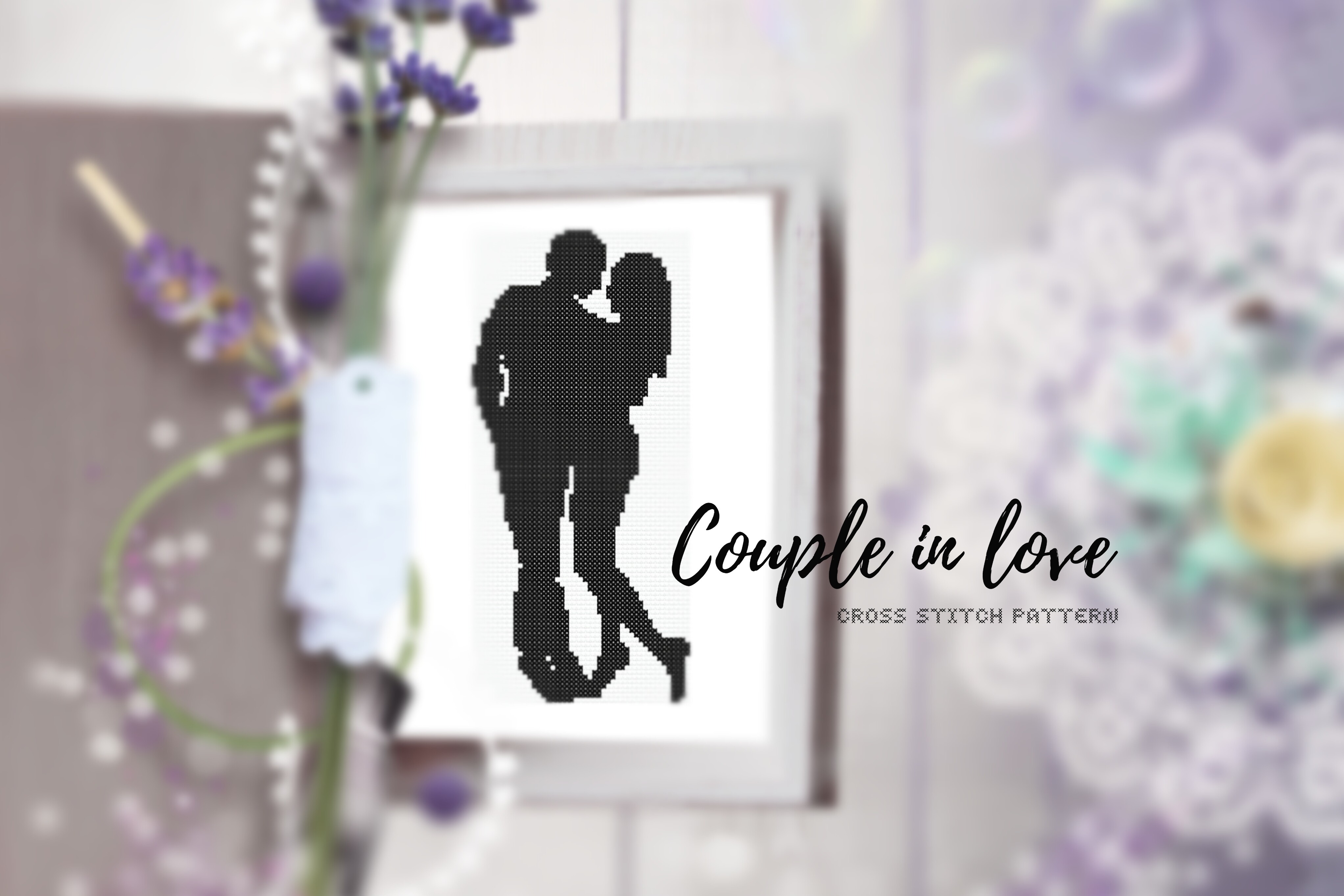 Couple in Love. Cross Stitch Pattern