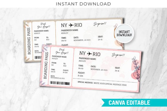 Editable Rio Boarding Pass Template