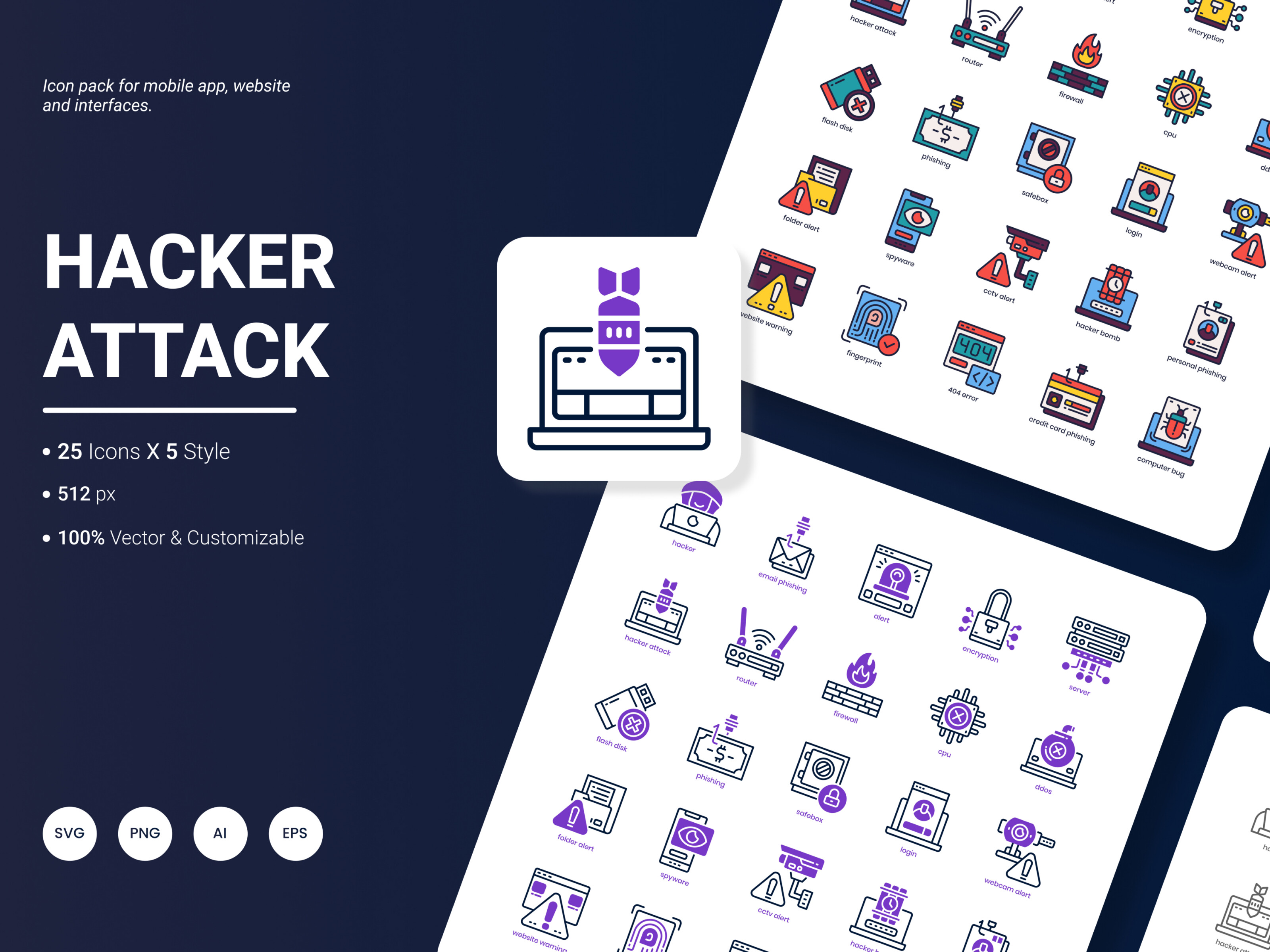 Hacker Attack Icon Pack Graphic by yogieapriel77 · Creative Fabrica