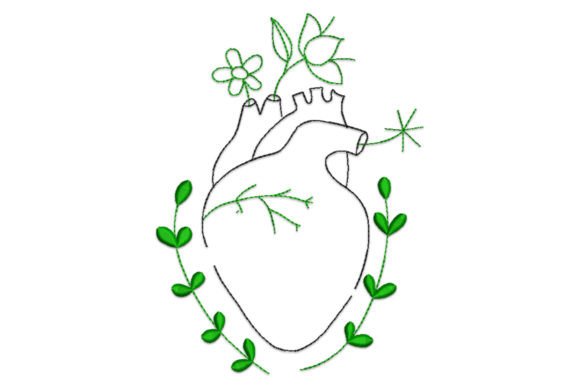 Human Heart Line Art
