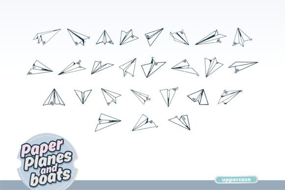 Paper Planes and Boats Font PNG with transparent background - Preview 2