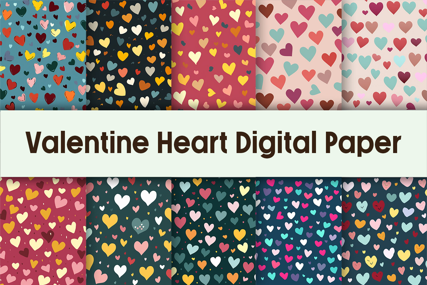Valentine Heart Digital Paper Graphic by Pamilah · Creative Fabrica