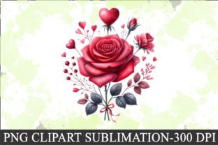 Valentine Red Rose Clipart Sublimation Graphic by CitraGraphics ...