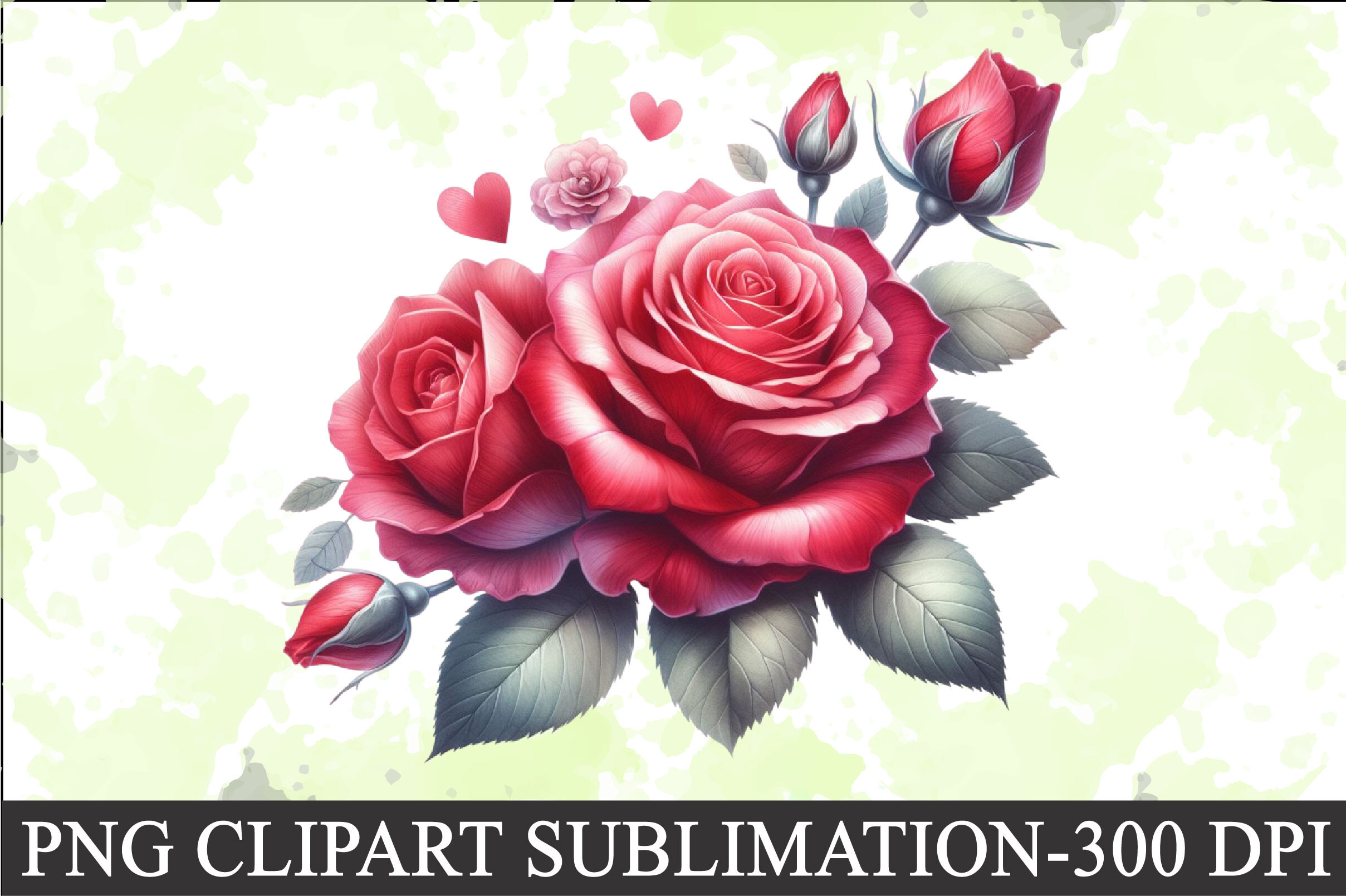 Valentine Red Rose Clipart Sublimation Graphic by CitraGraphics ...