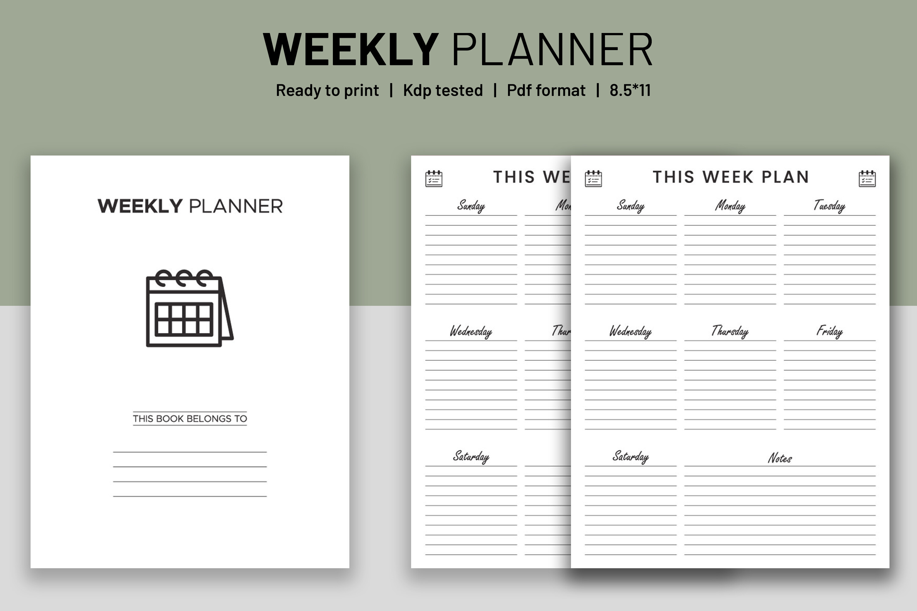 Weekly Planner KDP Interior Graphic by MAYA DESIGN STORE · Creative Fabrica