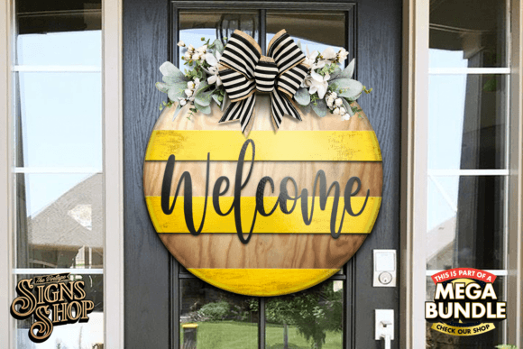 Welcome | SVG Spring Round Sign Graphic Crafts By The Vintage Signs Shop