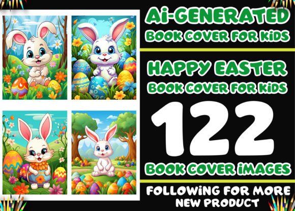 122 Happy Easter Book Cover for Kids KDP