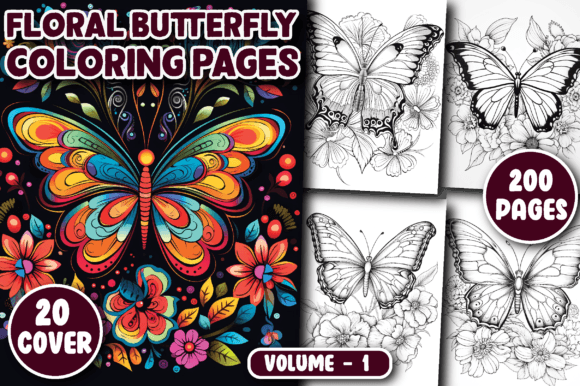 200 Floral Butterfly Coloring Pages