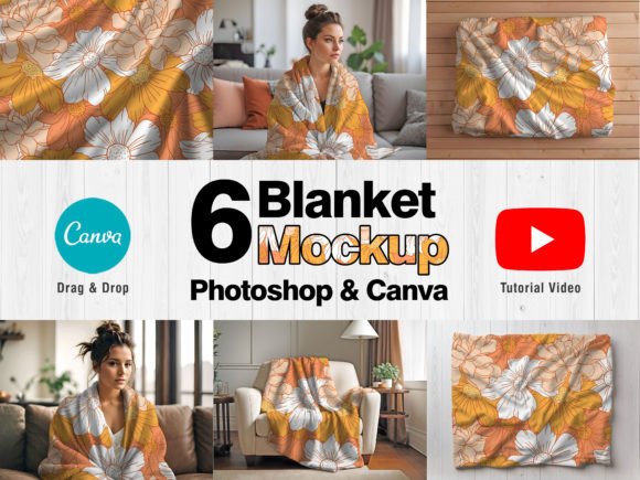 Blanket Mockup - Blanket Mock Up Bundle