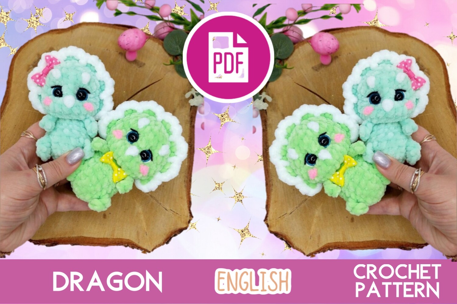 Crochet Dragon Toy Pattern PDF Amigurumi