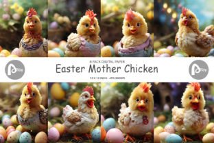 Digital Paper Easter Mother Chicken Graphic by Artnoy · Creative Fabrica
