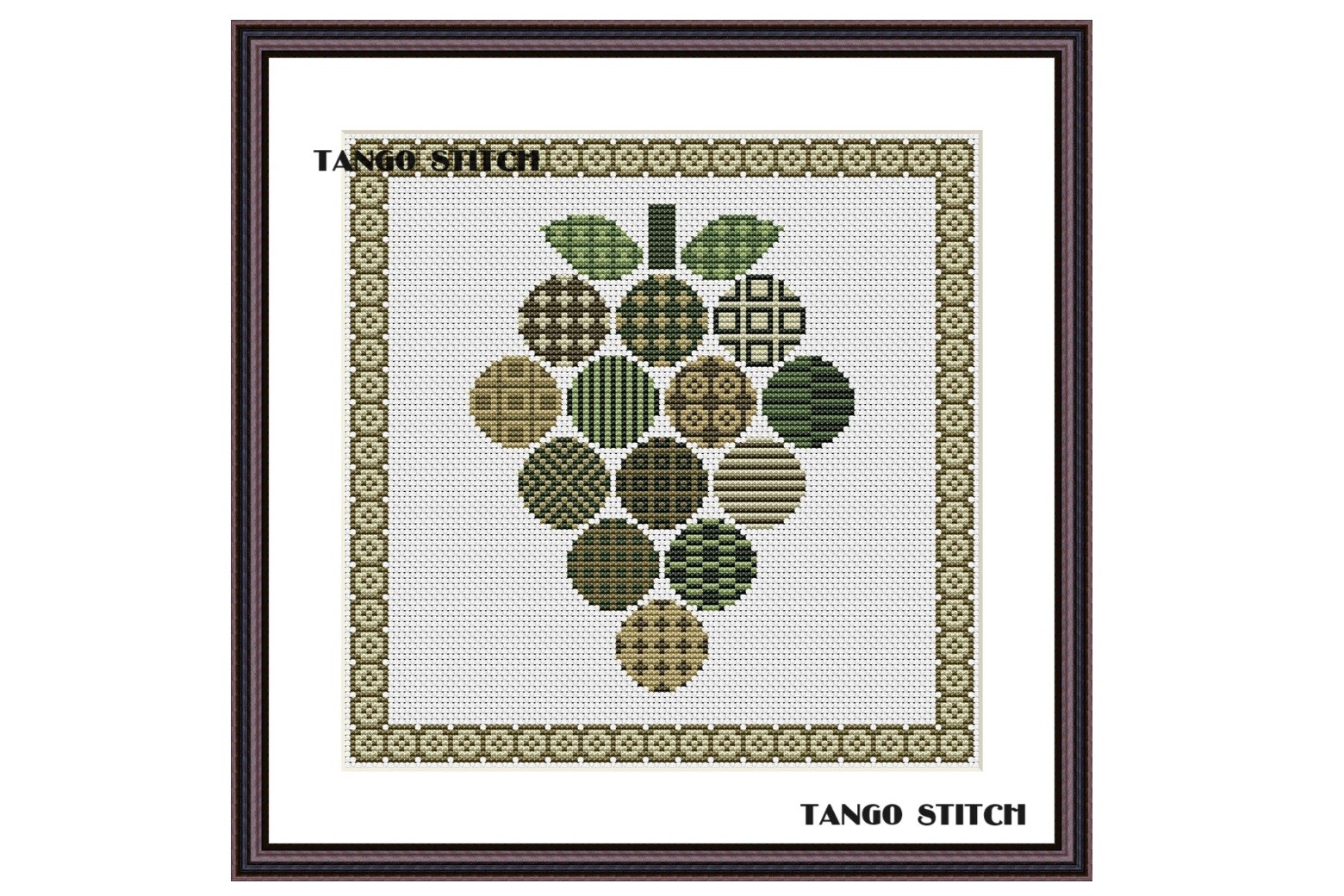 Grape Abstract Cross Stitch Pattern
