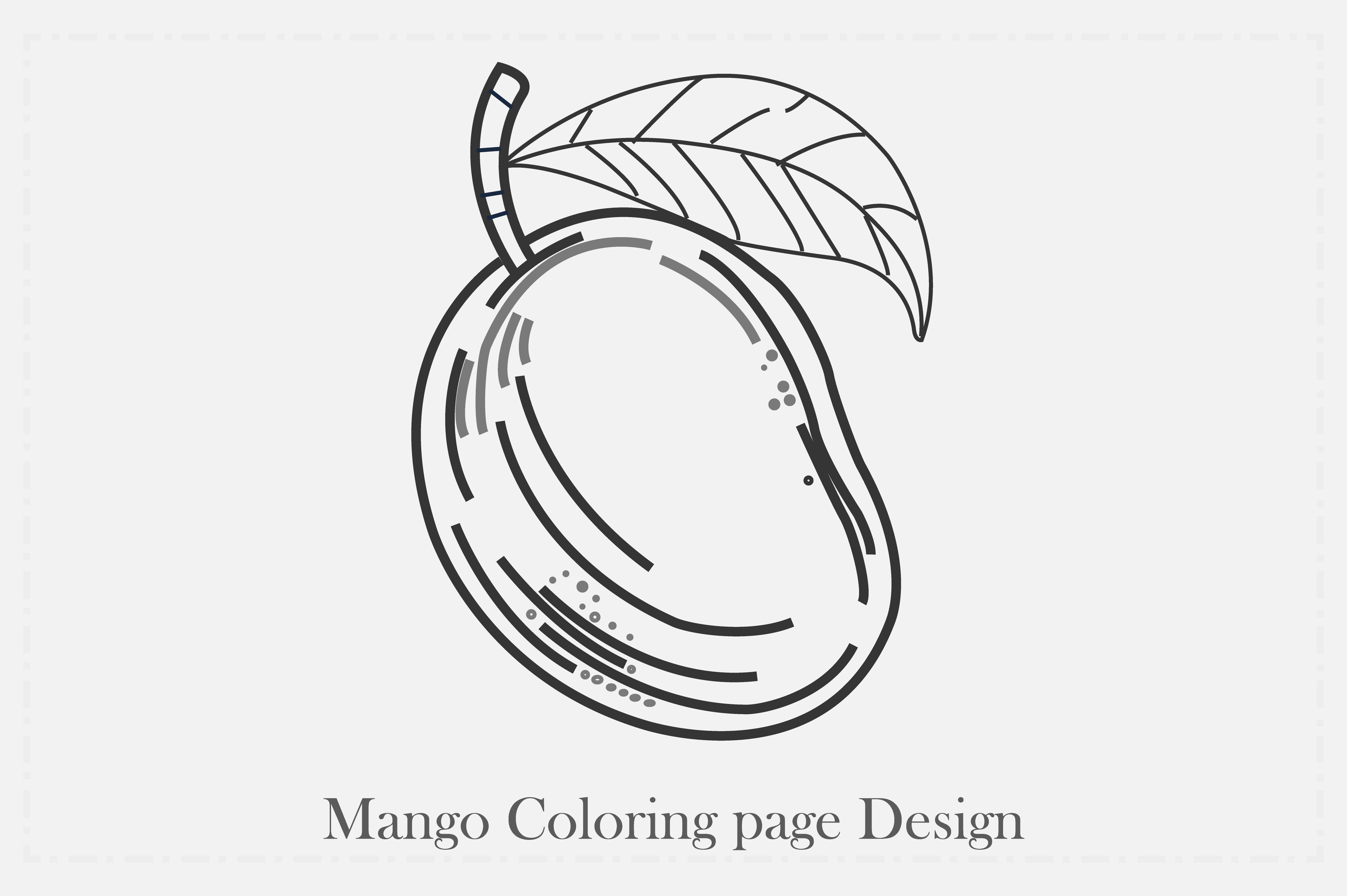 Mango Coloring Page Design Graphic by dostonart · Creative Fabrica