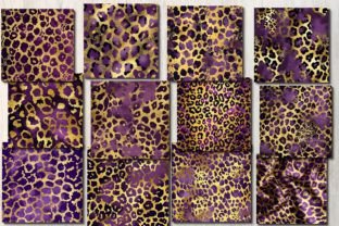 Purple and Gold Leopard Digital Paper Graphic by craftsmaker · Creative ...