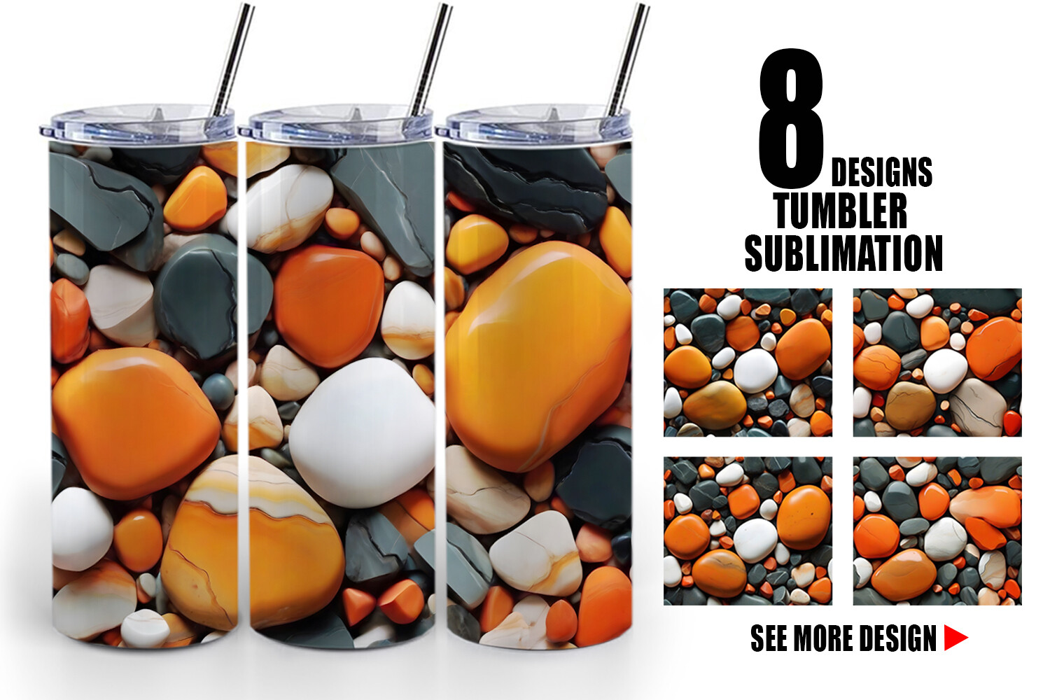 Tumbler Wrap Orange Stone Texture Graphic by Artnoy · Creative Fabrica