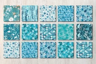 Turquoise Floral Digital Paper Graphic by craftsmaker · Creative Fabrica