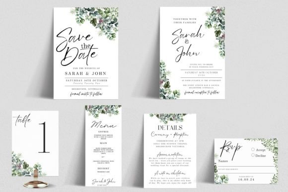 Eucalyptus Wedding Invitation Bundle