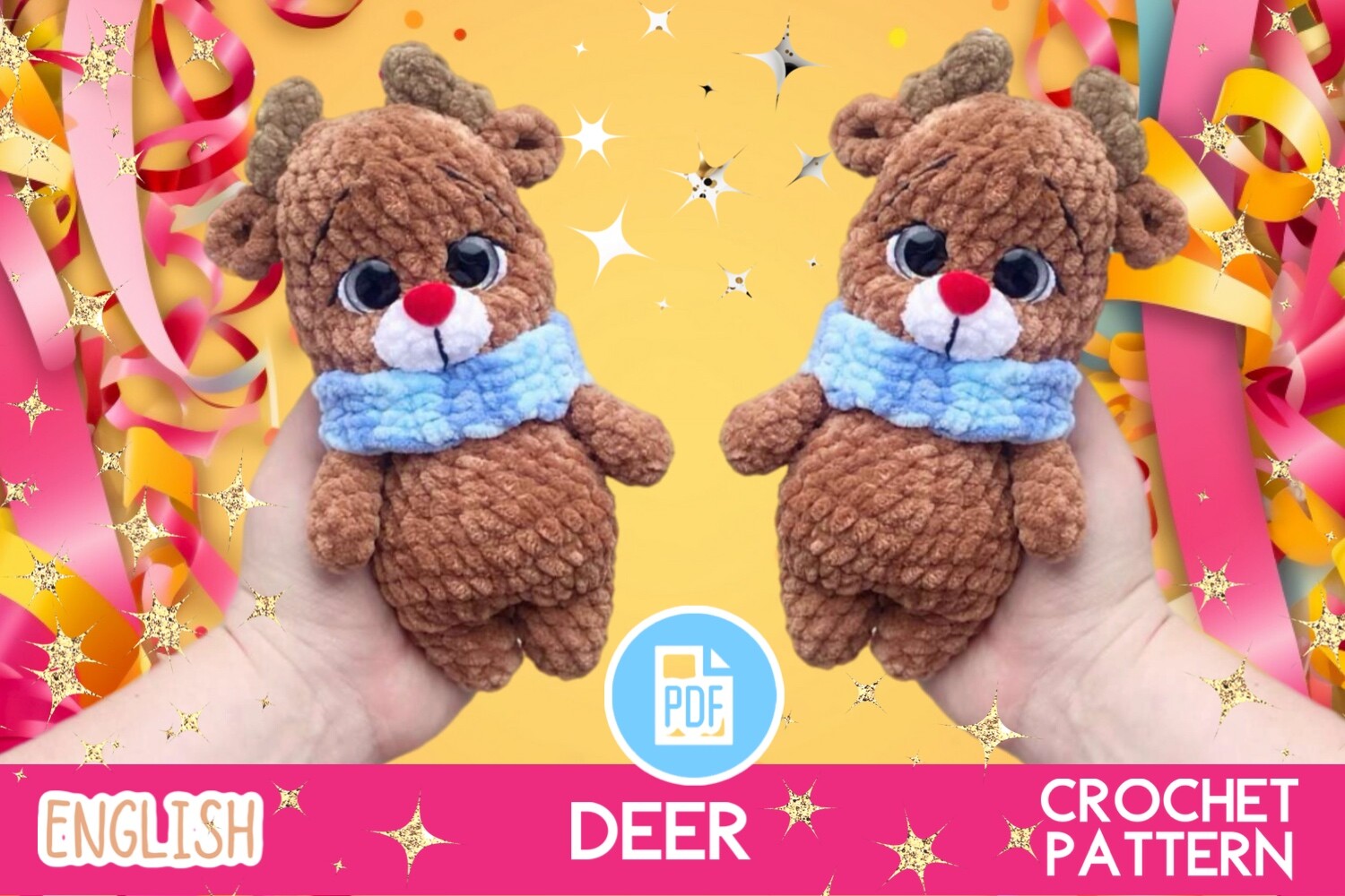 Crochet Deer Toy Pattern PDF / Christmas