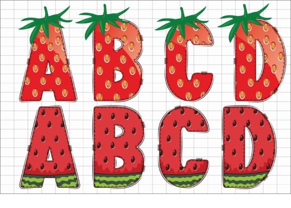 Fruit Alphabet  Font PNG with transparent background - Preview 1
